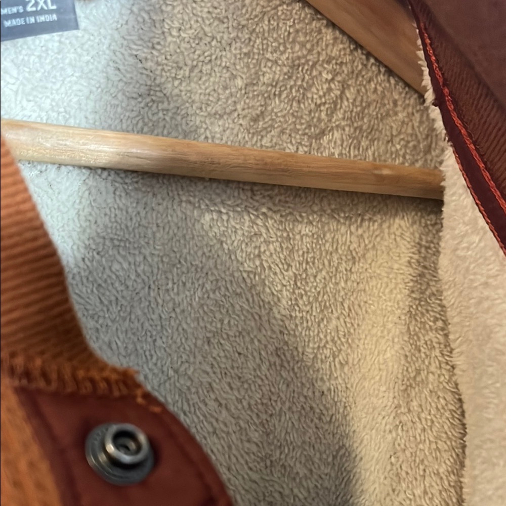Eddie Bauer Men’s Rust Orange Long  Sleeve 1/4 Button Crewneck Sweater - Picture 4 of 6